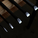 Tasai Paring chisels (Usunomi) with blue steel 田斎作 黒仕上 薄鑿 1.5~48mm